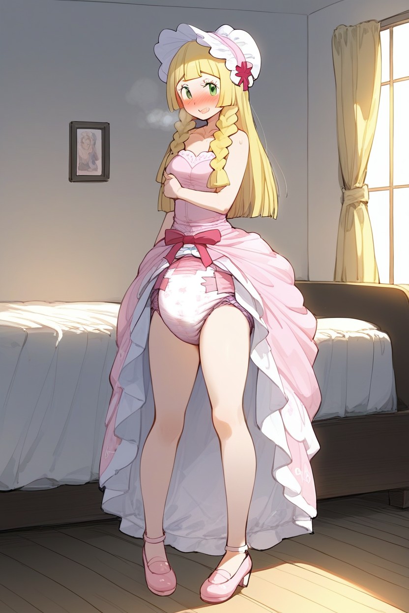 Adultdiaper Dress, Extremely Saggy Soiled Adultdiaper, 子供の体 AI Porn
