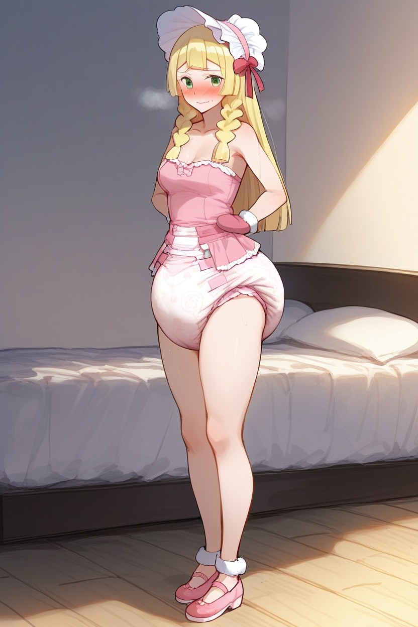 Embarrassed Blush, Grunting, Hourglass Body AI Porn