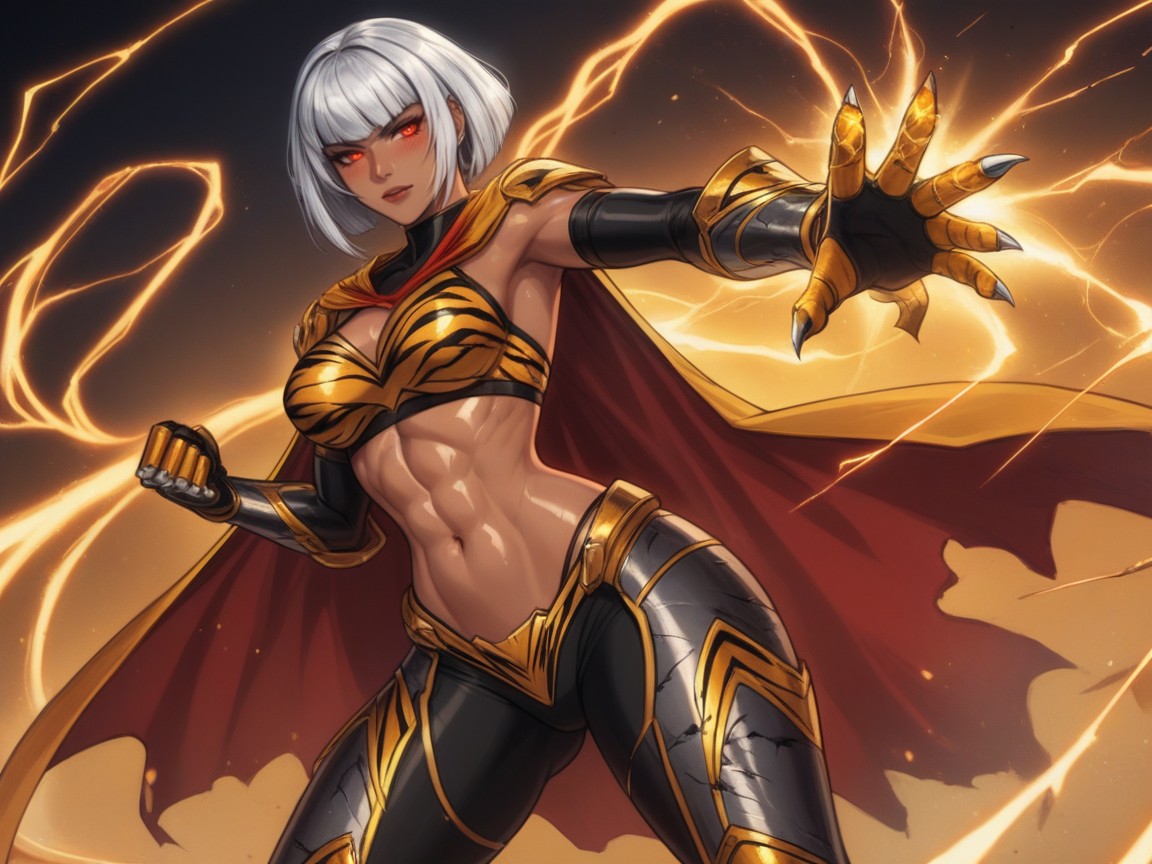Ground Cracked Open, One Woman, Squared Torso ラティーナAIエロ