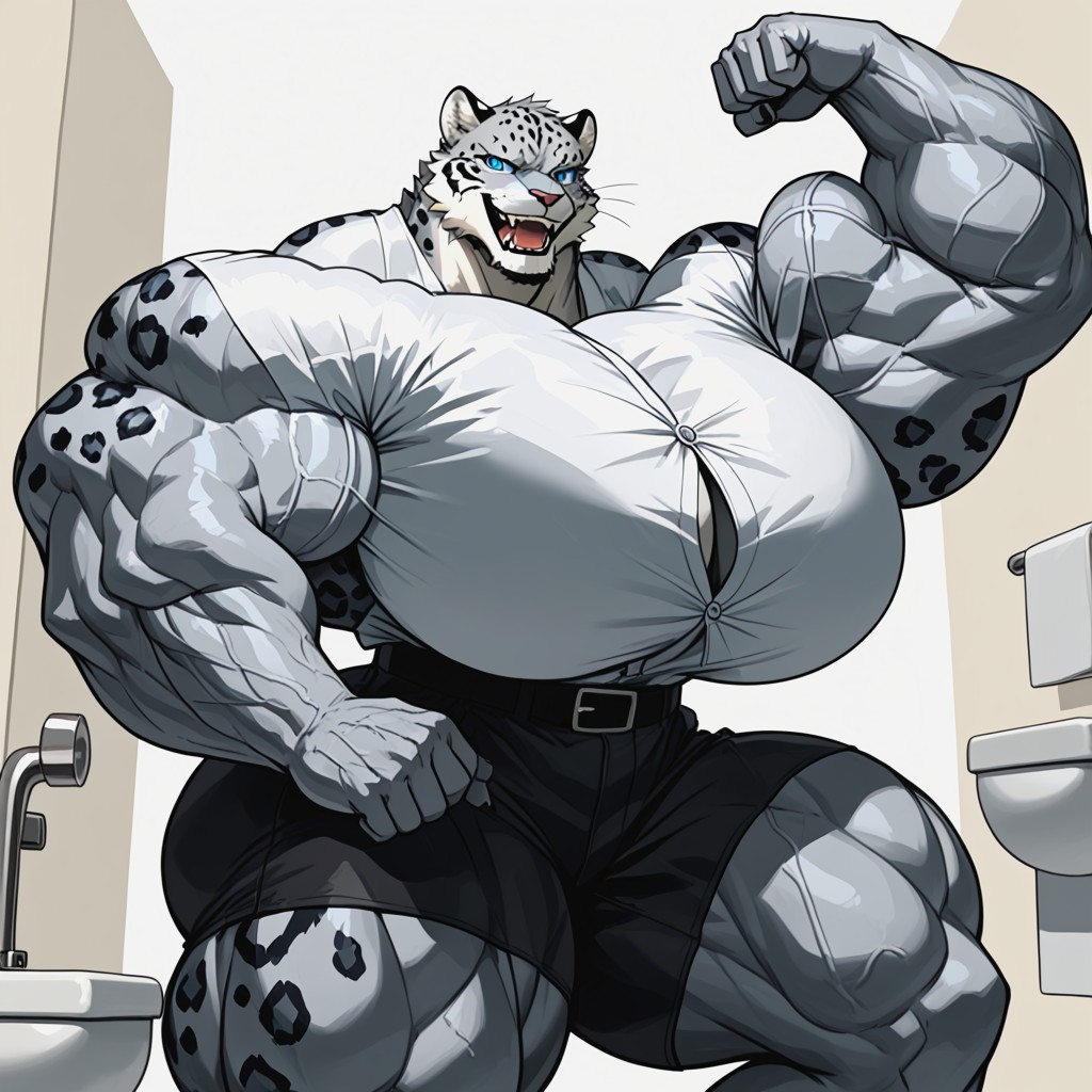 Tall, Hyper Gigantic Arms, Hyper Waist Furry AI Porn