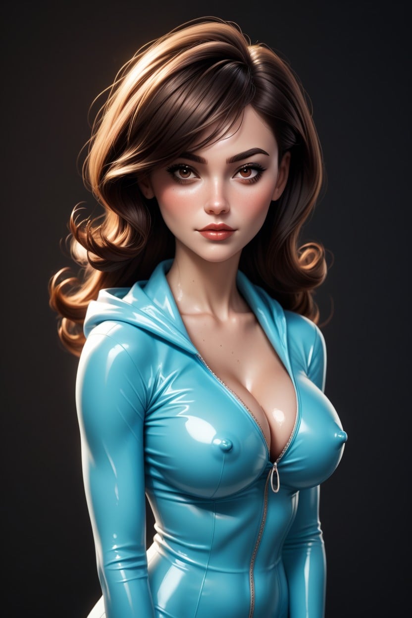 Medium Breast, Full Breast Shot, Shiny Skin Shemale AI Porn