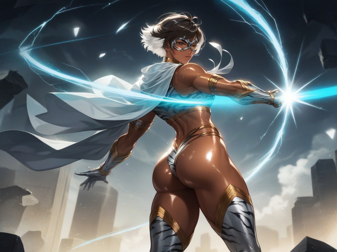 Earthquake Under Woman, Kneeling, Fighting Pose Hentai AI Porn