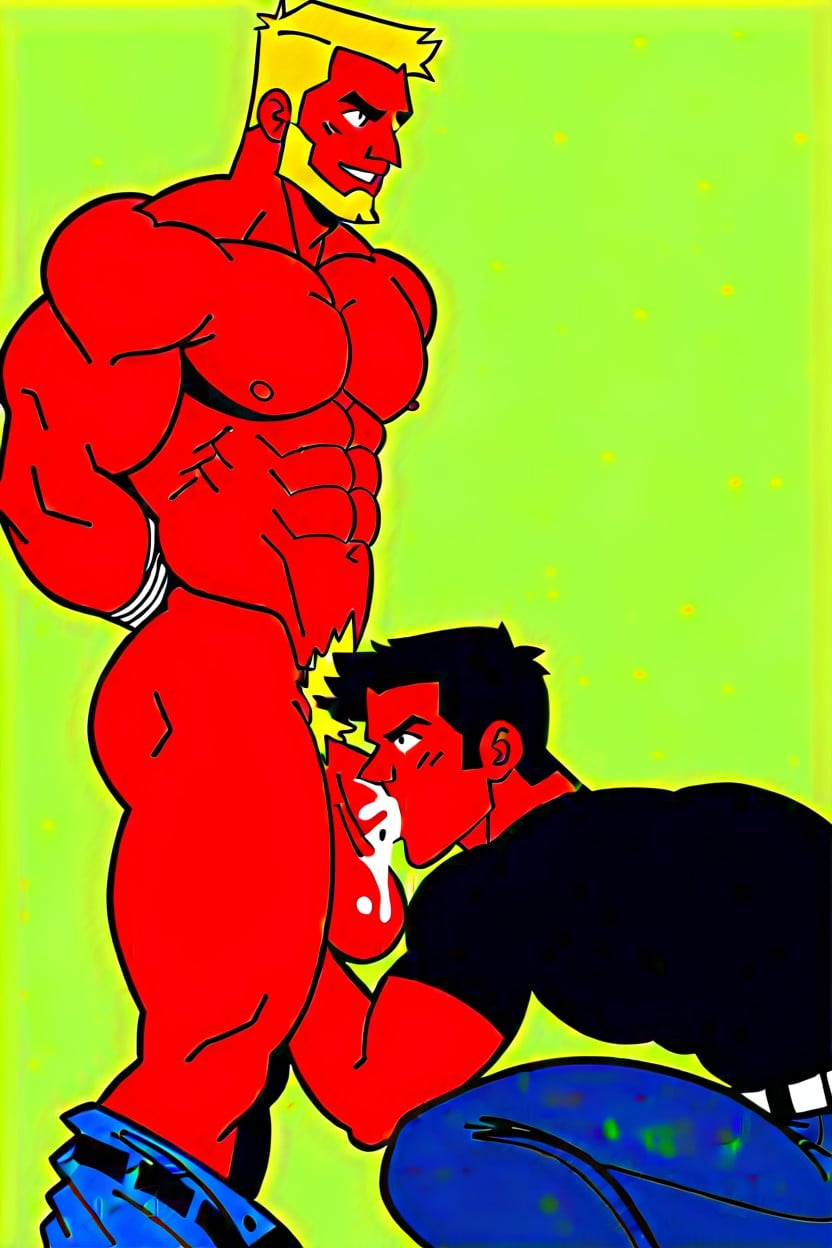 Bodybuilder Have Large Chest, Imponent, Agressive KI Schwulenporno