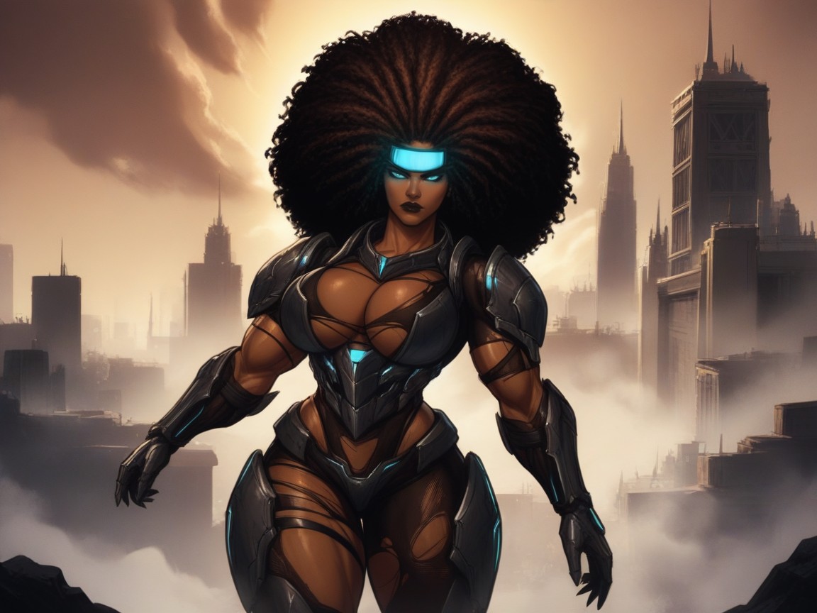 Woman Of Steel, Ropa Rasgada, Wearing Camouflage Superhero Clothes Porno latina IA