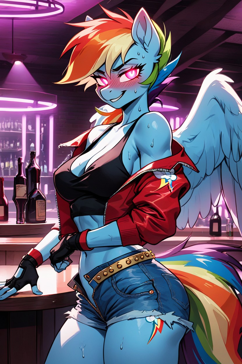 Neon, Side View, Thick Thighs Furry AI Porn