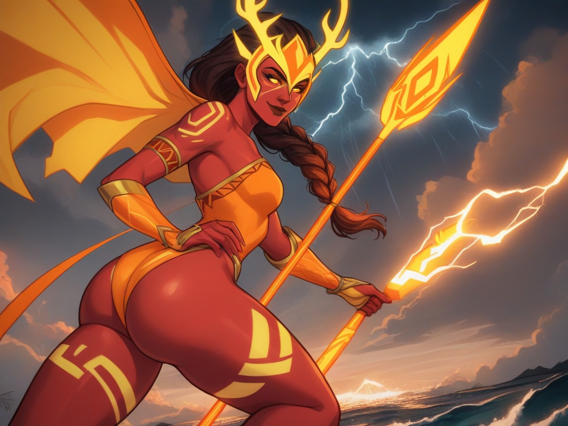 Superhero, Dünn, Thunderstorm Latina KI Porno