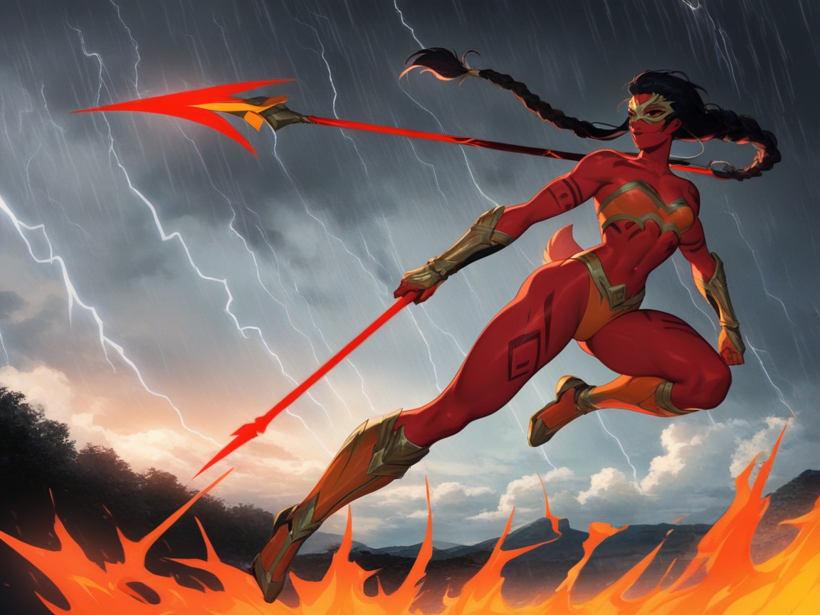 High Contrast Colors, Superhero, Strong Thighs Hentai AI Porn