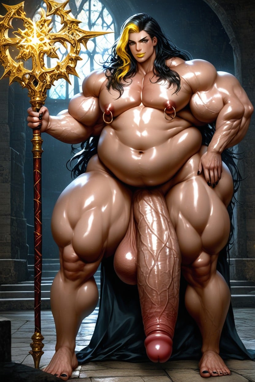 Bite Longue, Flaccid Penis, Fantasy Robes Porno IA Gay