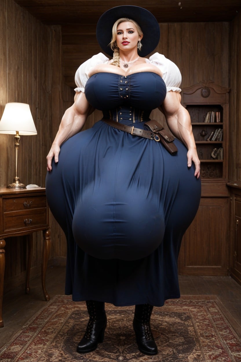Max Extreme Hyper Massive Legs, Hyper Gigantic Balls, Max Extreme Hyper Muscular White Woman AI Porn