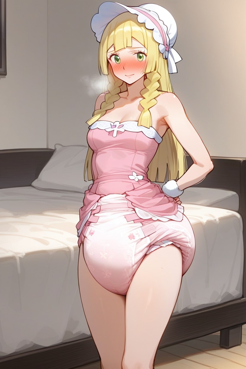 Hourglass Body, Adultdiaper Larger Than Head, Blonde Haired AI Porn