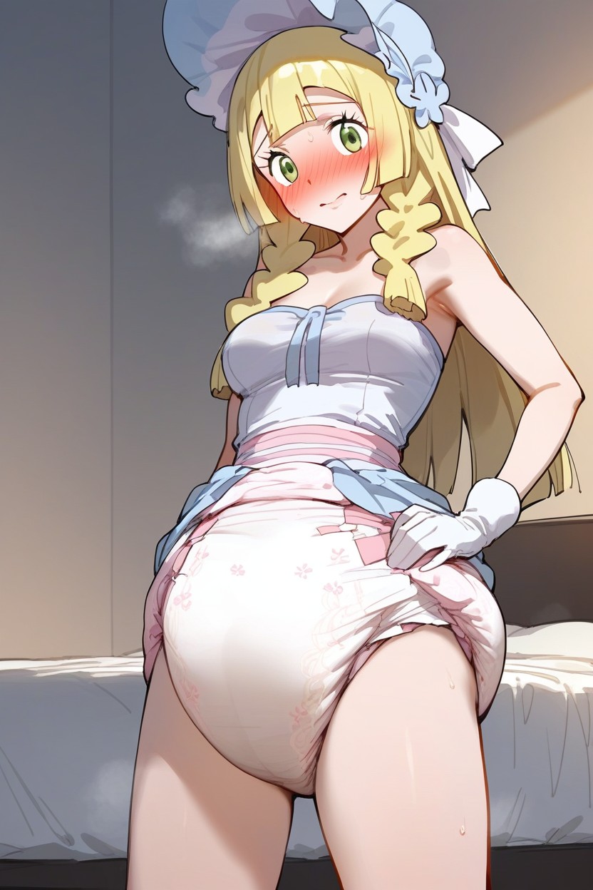 Wearing Princess Top, Fully Covered Breasts, Bedroom AI Porn