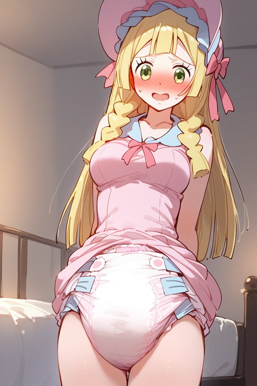 かわいい女の子, Covered Belly, Fully Covered Phlat Breasts AI Porn