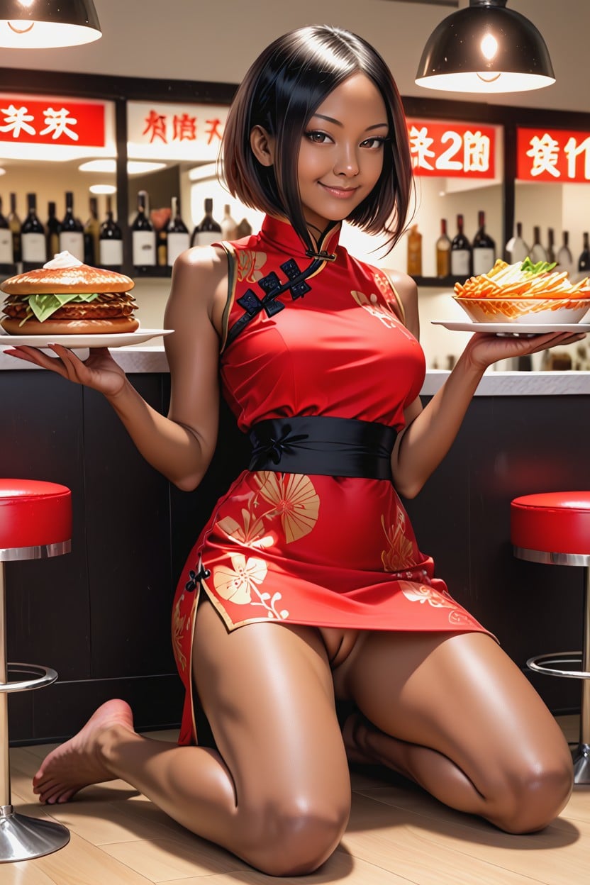 Chinese Dress, Perfect Photo Realistic, Huge Eyes AI Porn