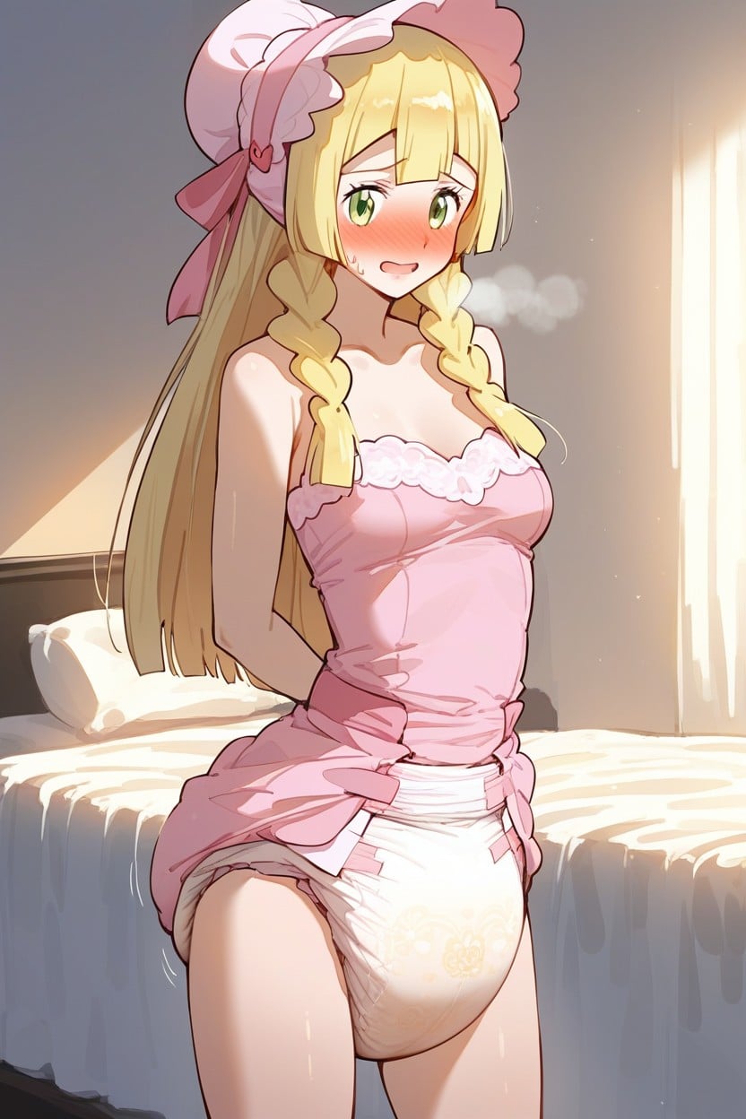 Small Breasts, Adult Lillie From Pokemon Wearing Pink Princess Top, 小さな AI Porn