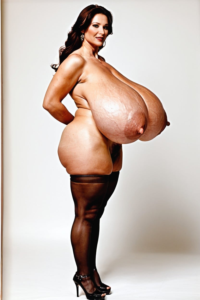 Arms Behind Back, Pornstar, Breasts Bigger Than Torso AI Porn