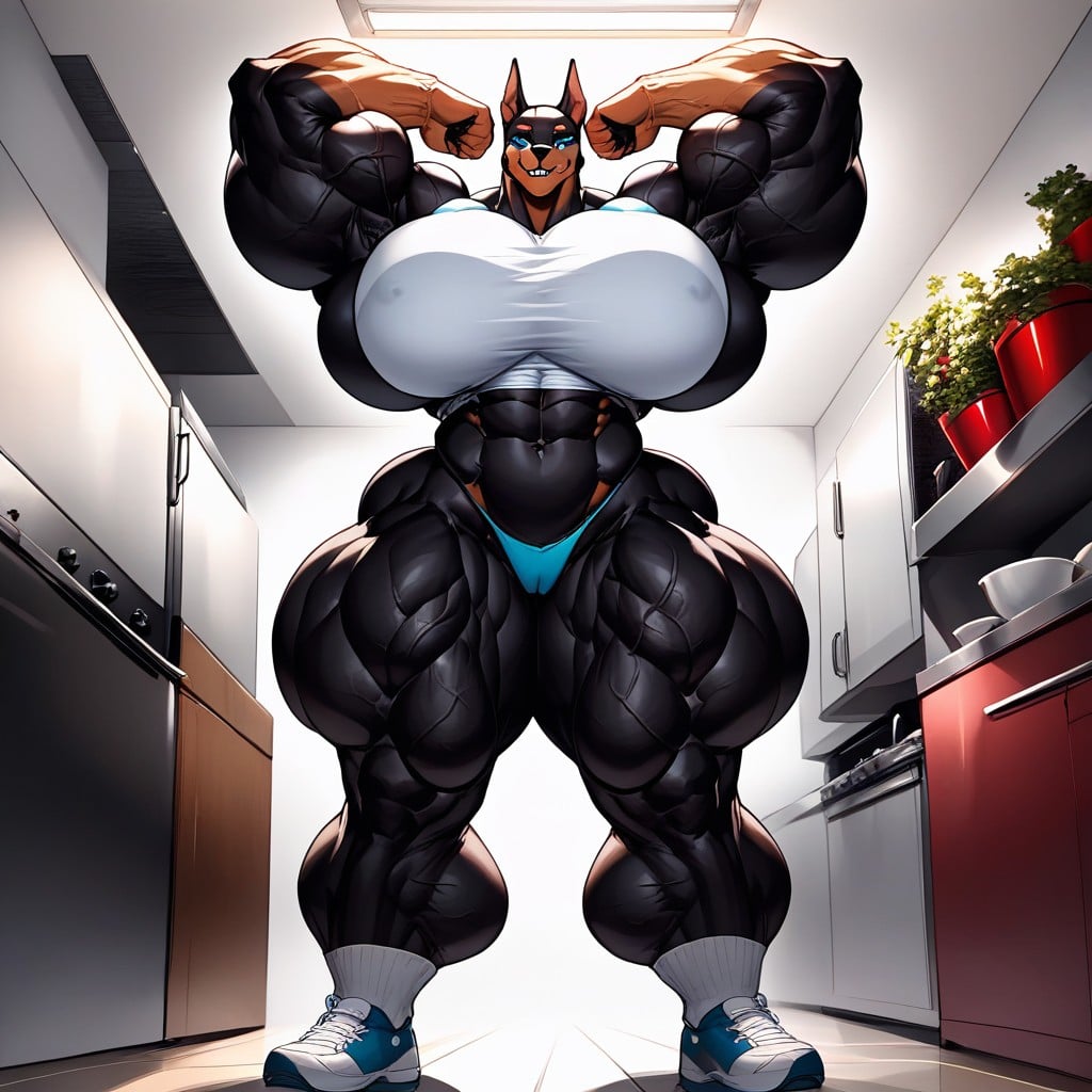 Gigantic Muscles, Hyper Muscle Growth, Hyper Gigantic Arms Furry AI Porn