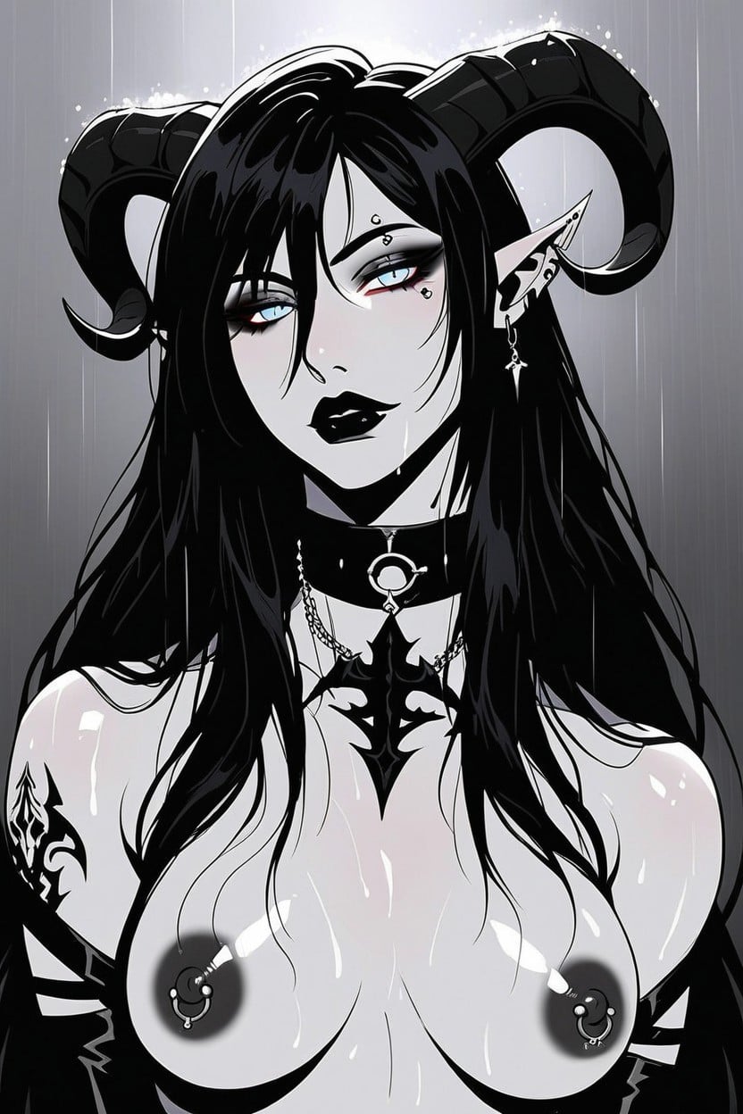 Draenei, Black Makeup, Werewolf Furry AI Porn