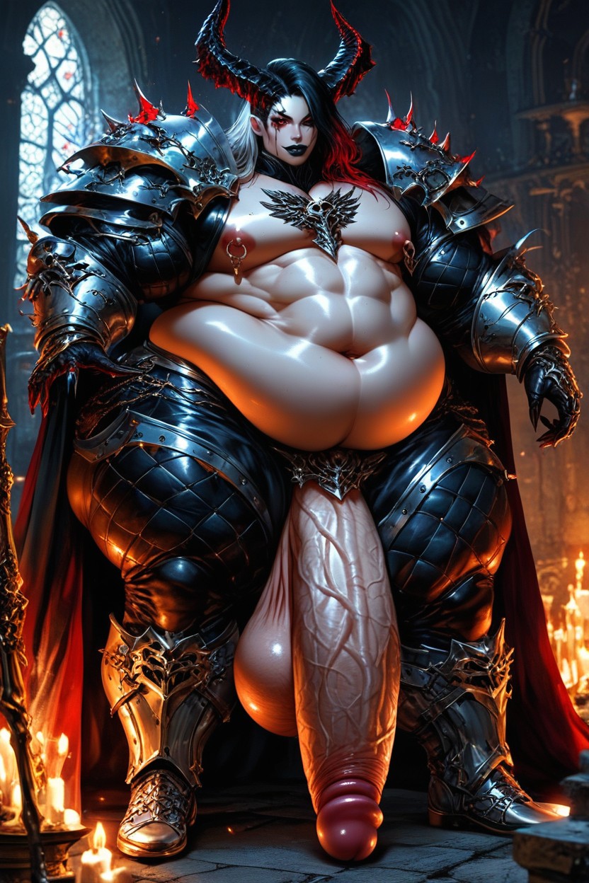 Demon Horns, Effeminate Face, Long Length AI Gay Porn