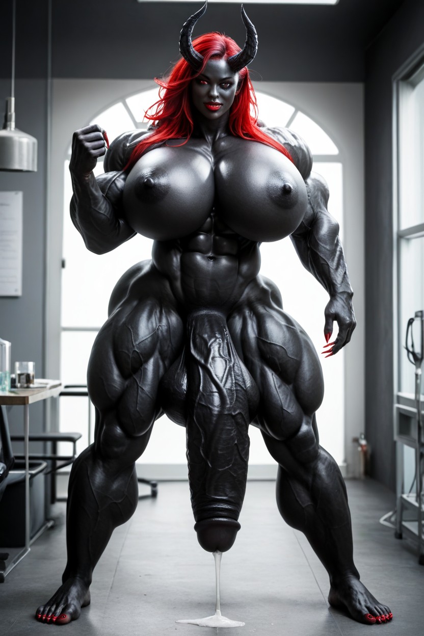 Extremely Swollen Veins, Her Cock Is A Flared Cock, Big Claws Shemale AI Porn