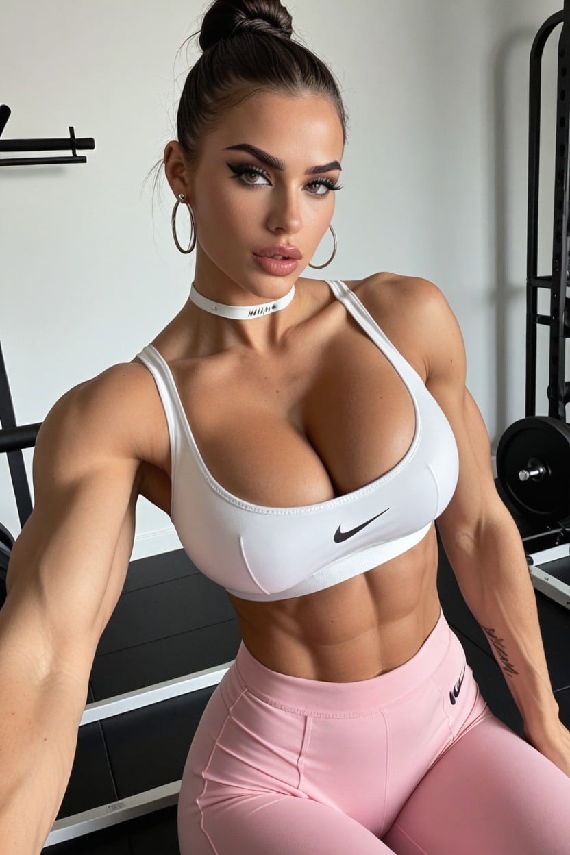 Top Down View, Stunning Model, Toned Abs Porno IA