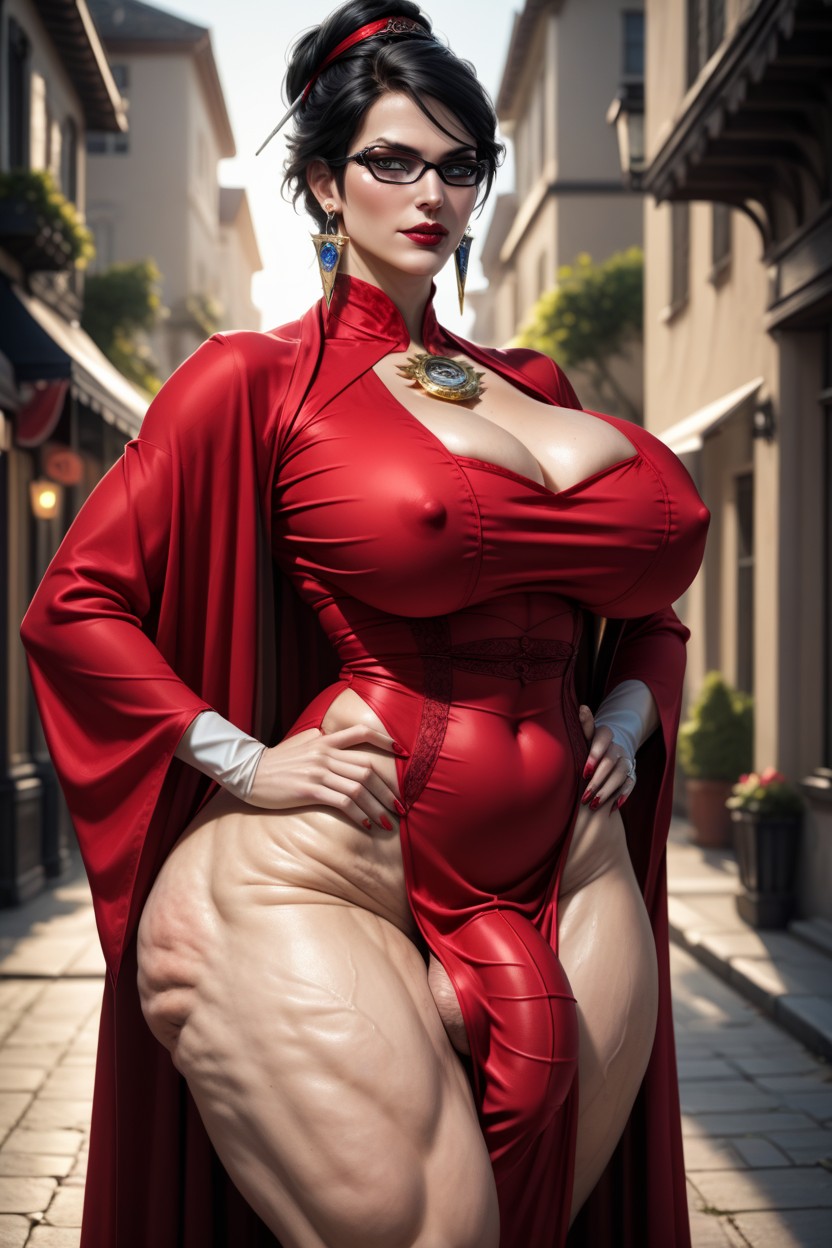 Giant Fat Saggy Tits, Monster Flaccid Soft Penis, Pear Body Type Shemale AI Porn