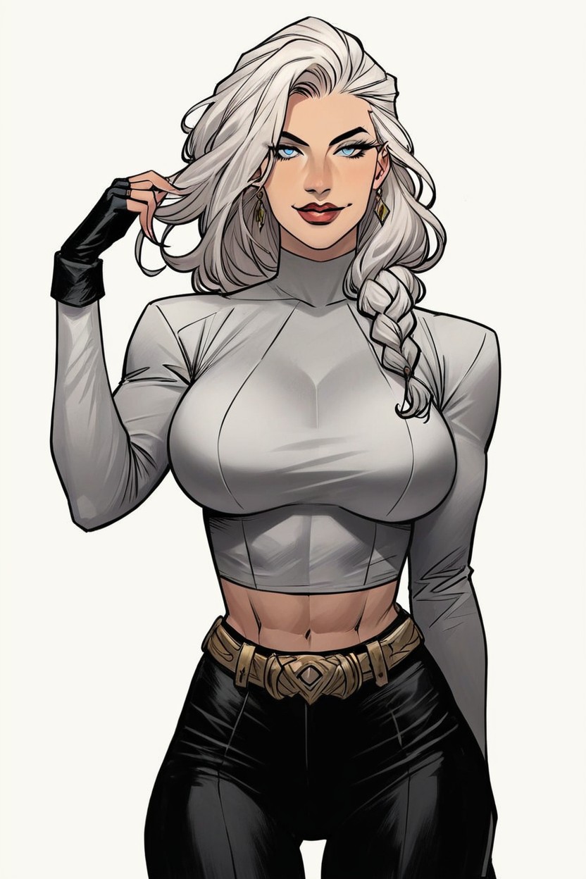 Big Hips, Black High Waisted Pants, Soft Lighting Hentai IA
