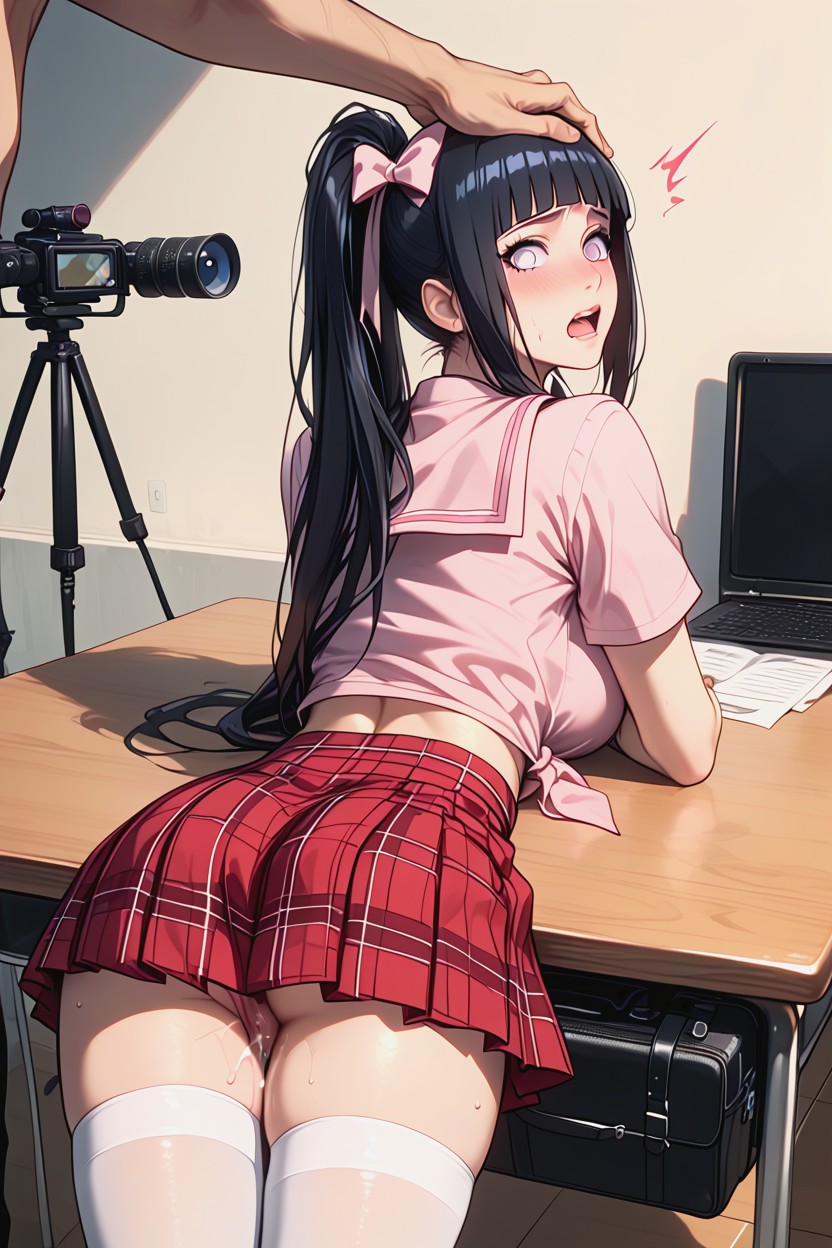 Black Hair Ponytail, Embarrassed , Tie Hentai AI Porn