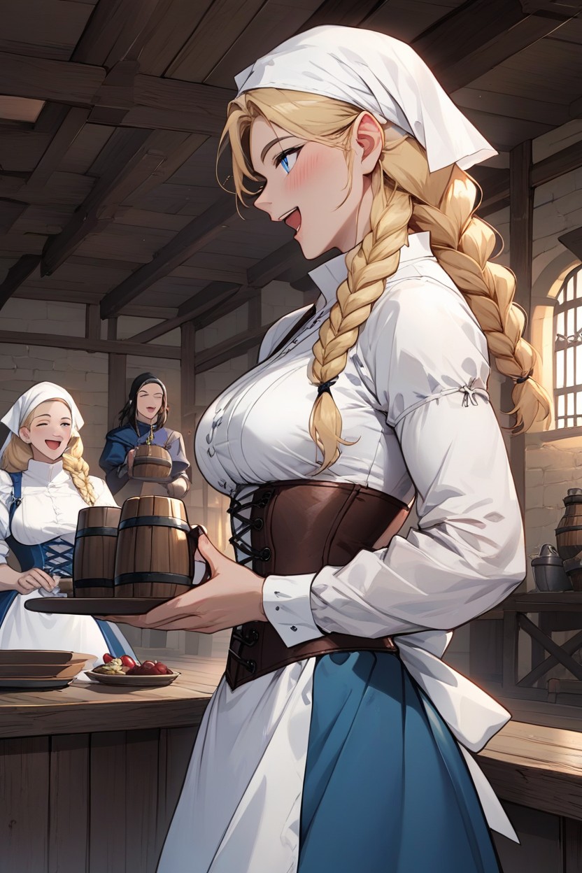 Corset, Many People Around, Skinny Hentai AI Porn