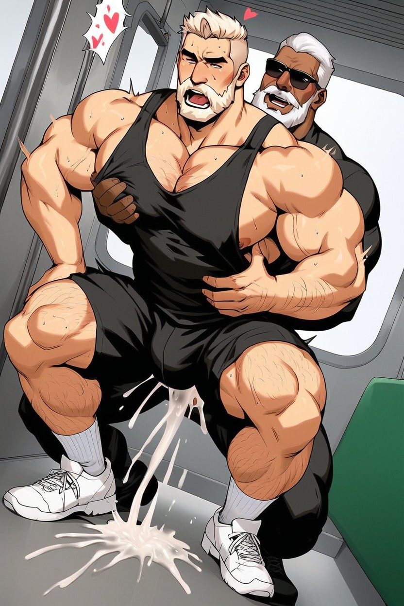 Muscular, Oversized Muscles, Sweaty AI Gay Porn