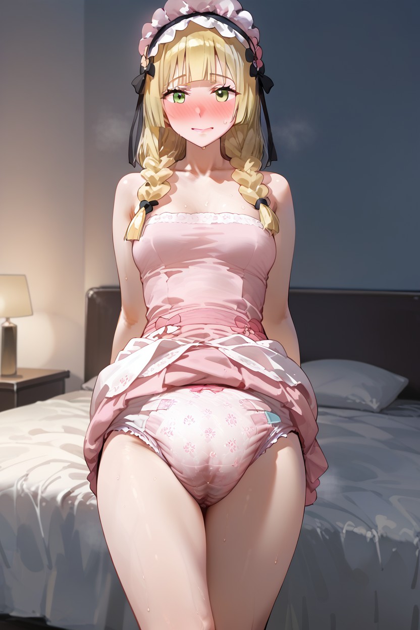 Skinny, 子供の比率, Female Pink Princess Top AI Porn