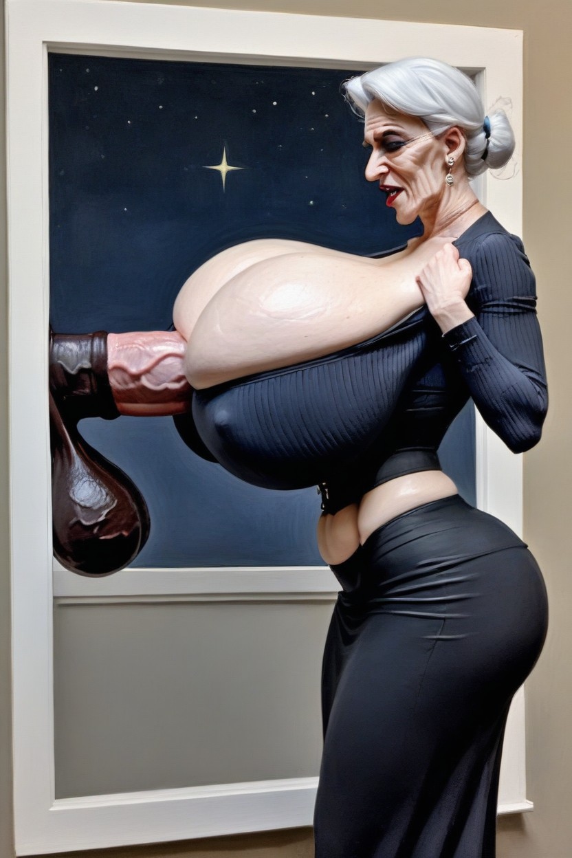 Bouncing Tits, Men Hands Behind The Head, Huge Boobs AI Porn