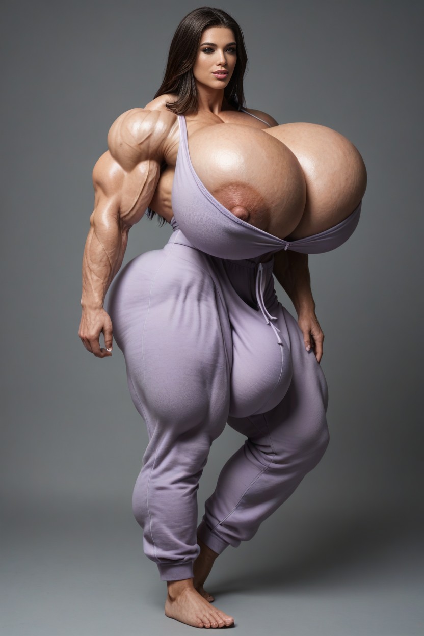 Hyper Large Muscles, Big Cock Bulge, Colossal Breast Shemale AI Porn