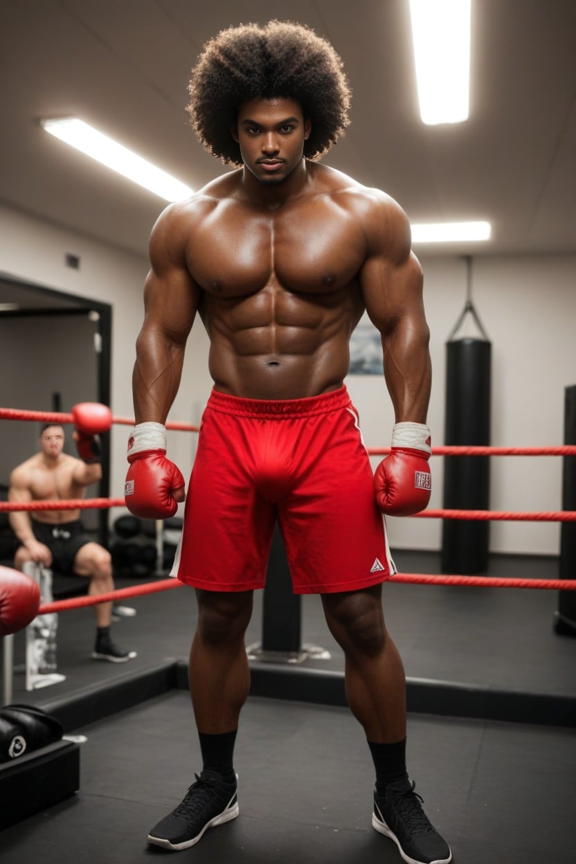 Ultra Ripped Muscular Physique Showing Razor Sharp Abs, Afro, 20+ AI Gay Porn