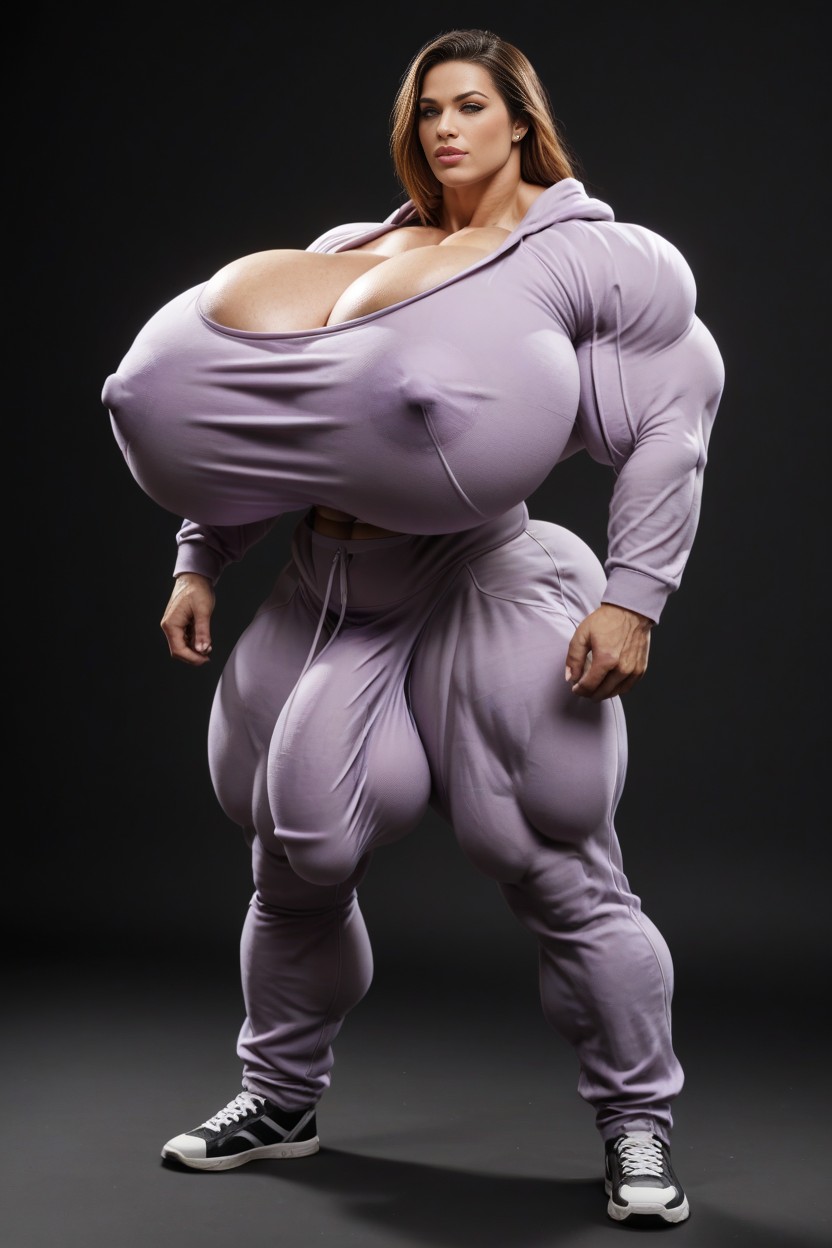 18+, Massive Rounded Bimbo Lips, Muscular Woman ニューハーフAIポルノ