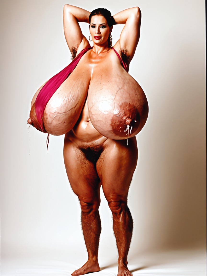 Big Clitoris, Hanging Tits, Simple Background Porno IA