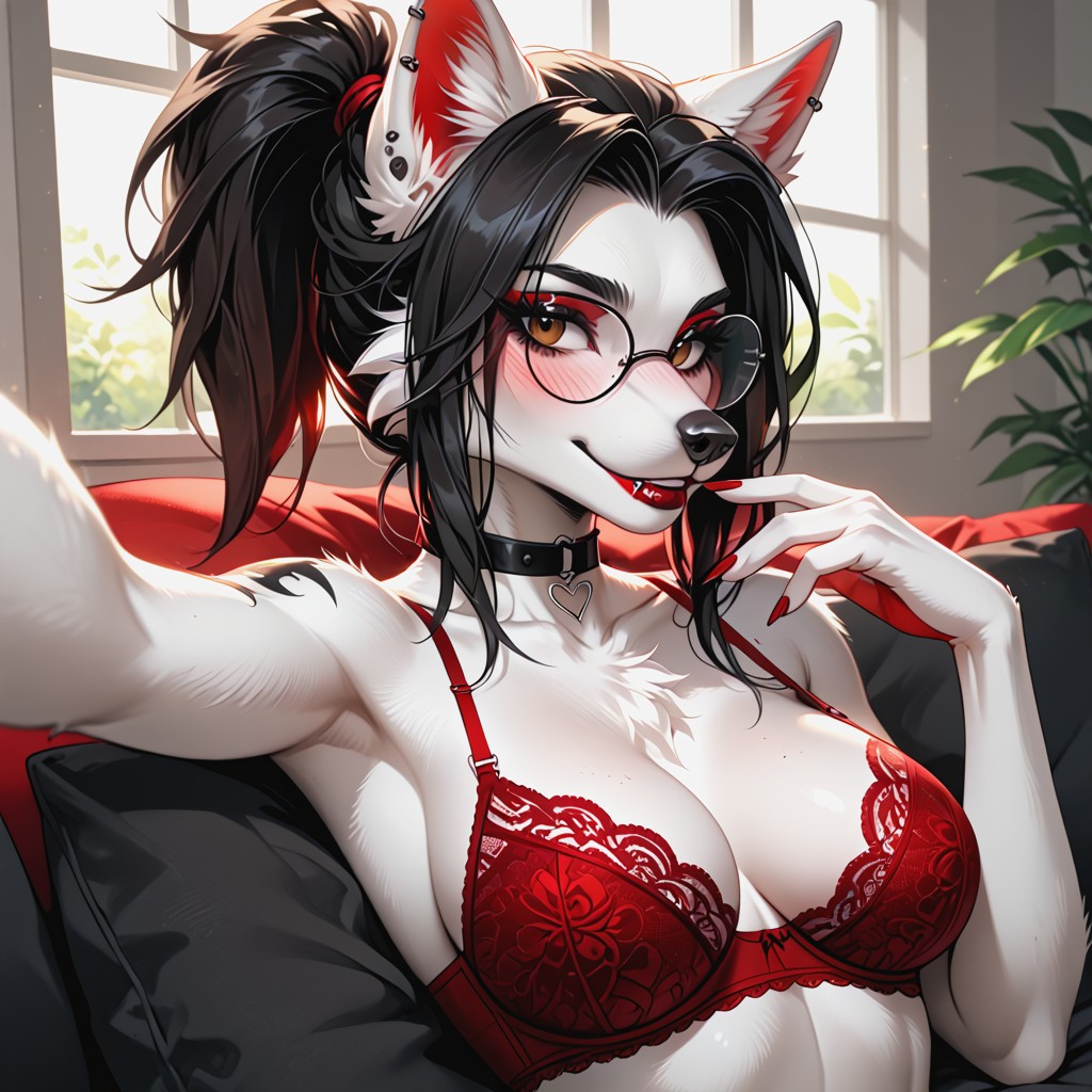 Sexy, Gothic, Blushing Furry AI Porn