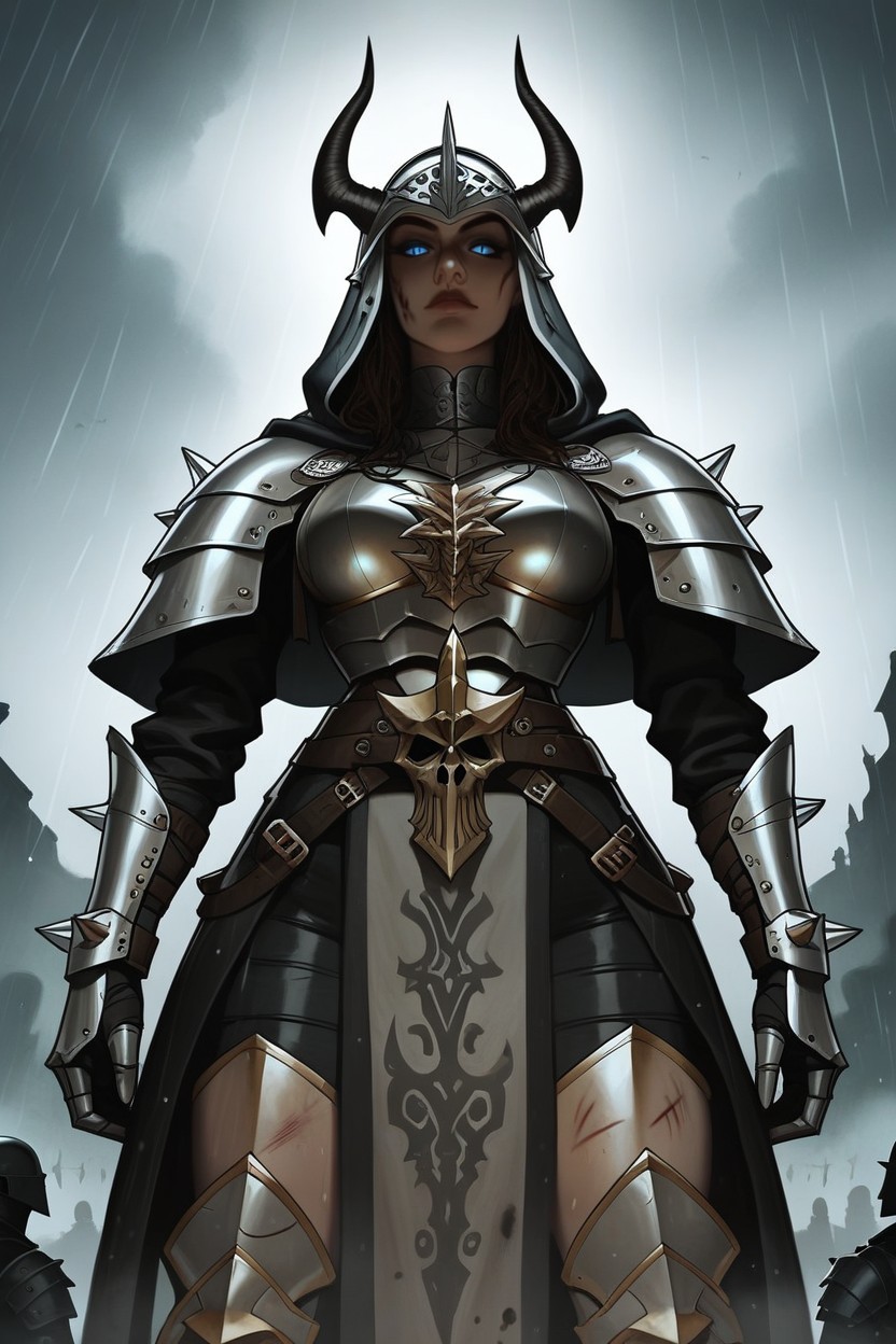 Grim Medieval Noir, Giant Two Handed Warhammer, Heavy Leather Gloves Hentai AI Porn