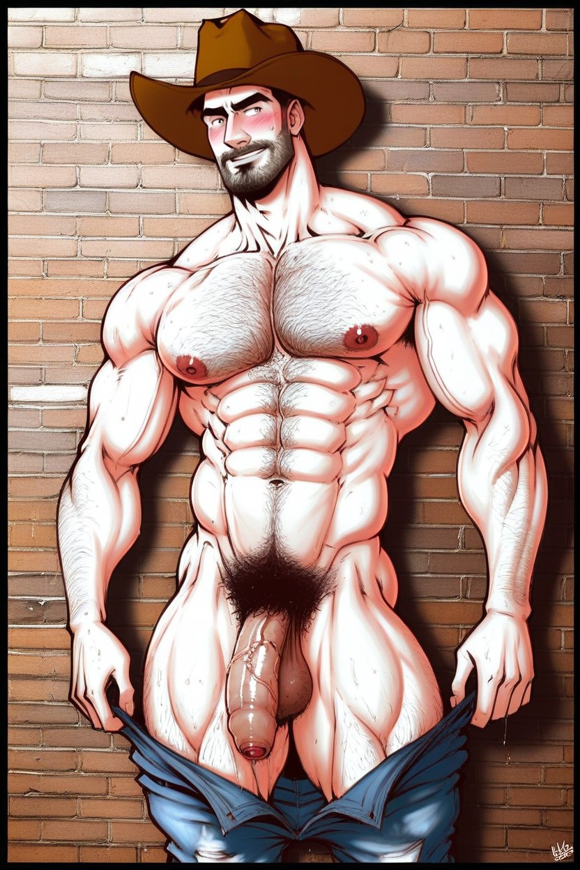 Extremely Hairy Chest, Fit Body, Oiled Skin Porno gay IA