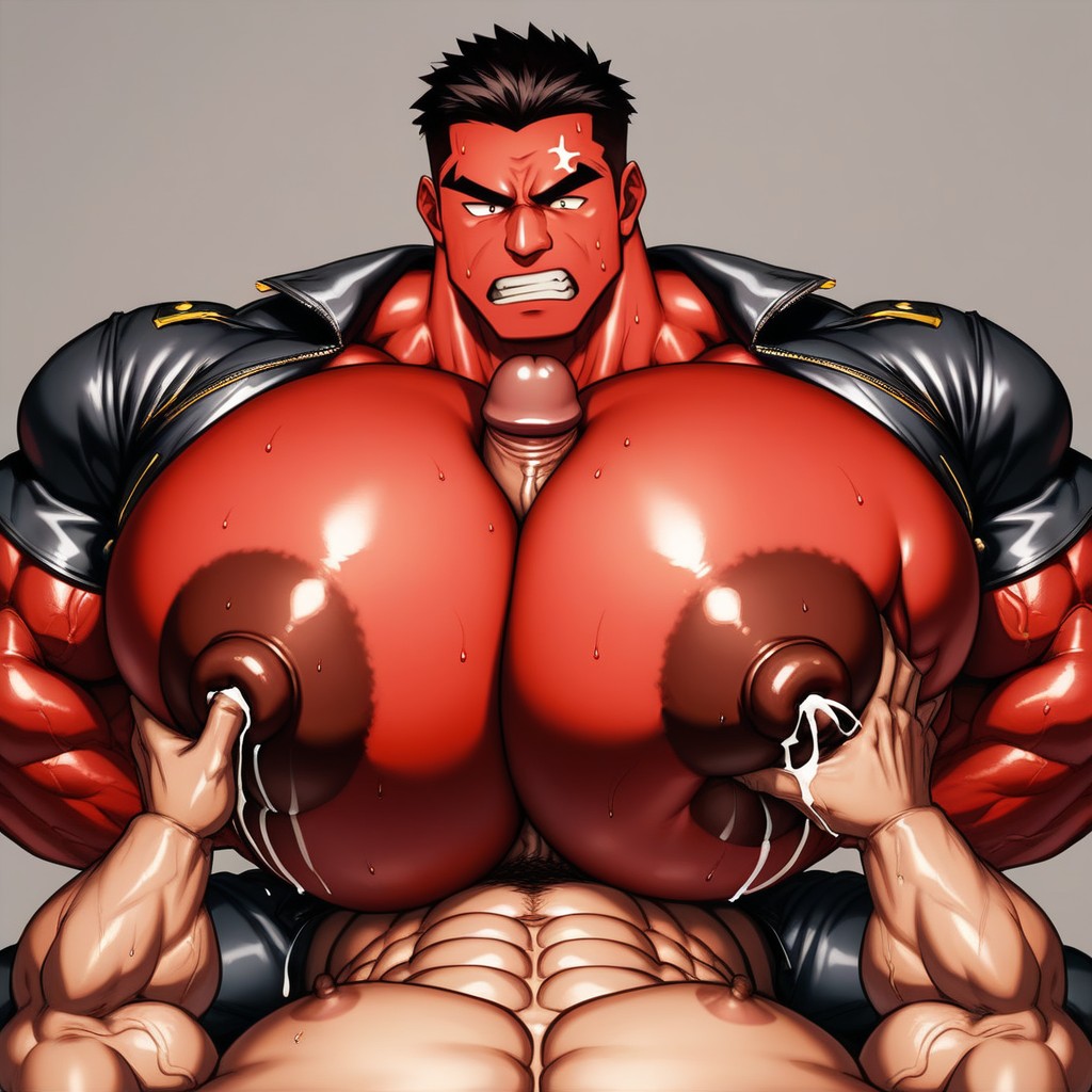 Square Jaw, Angry Expression, 18+ AI Gay Porn