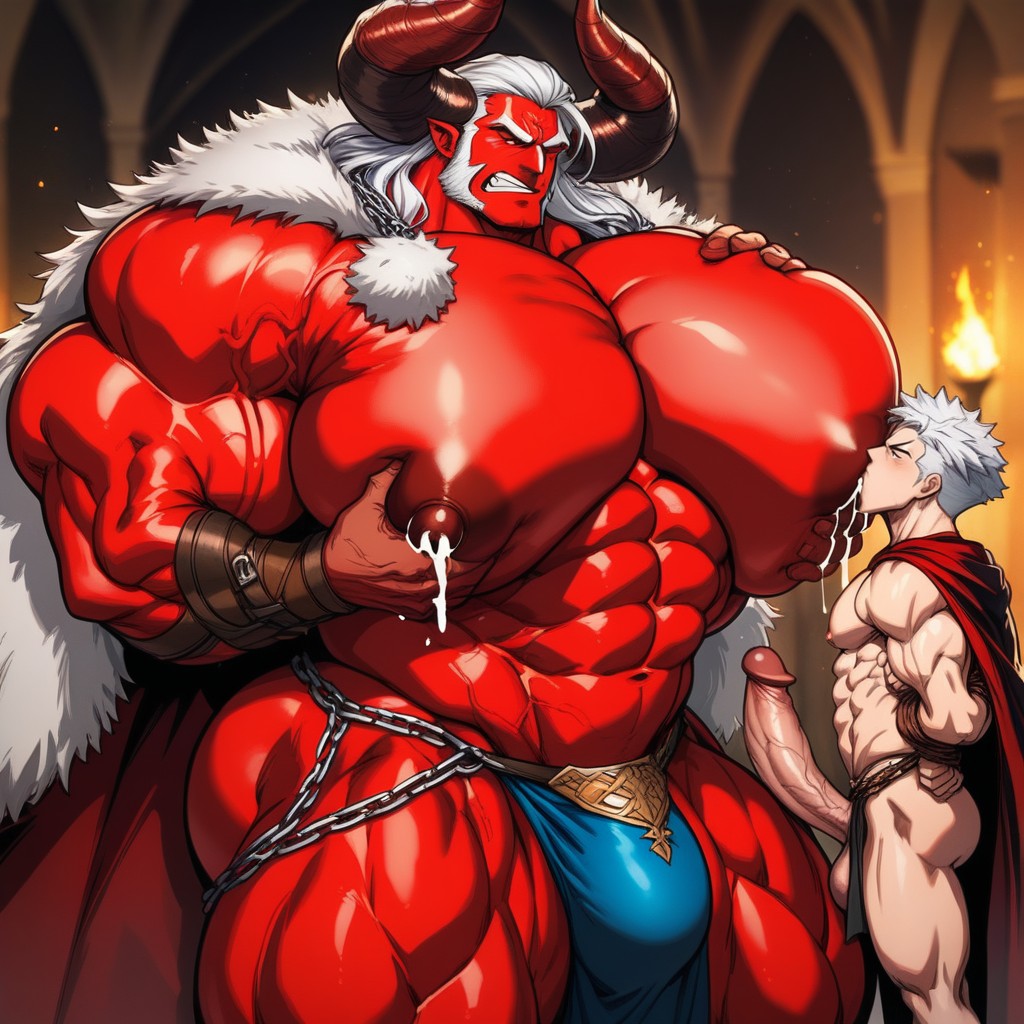 Extremely Large Ass, Suck, Male AI Gay Porn