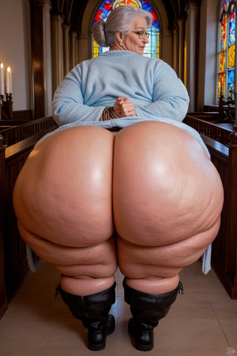 Oversized Mega Ass, Standing, Arched Back AI Porn