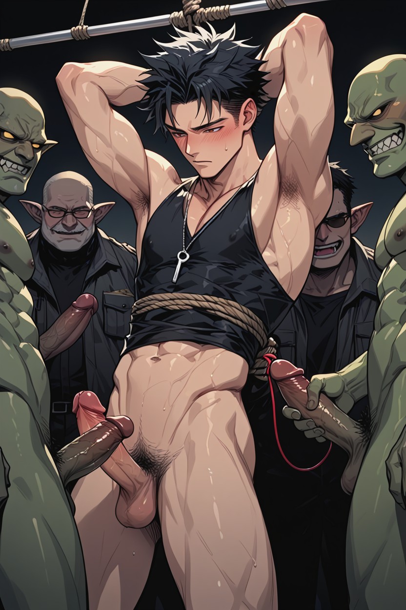 Messy Hair, Arms Up, 18+ AI Gay Porn