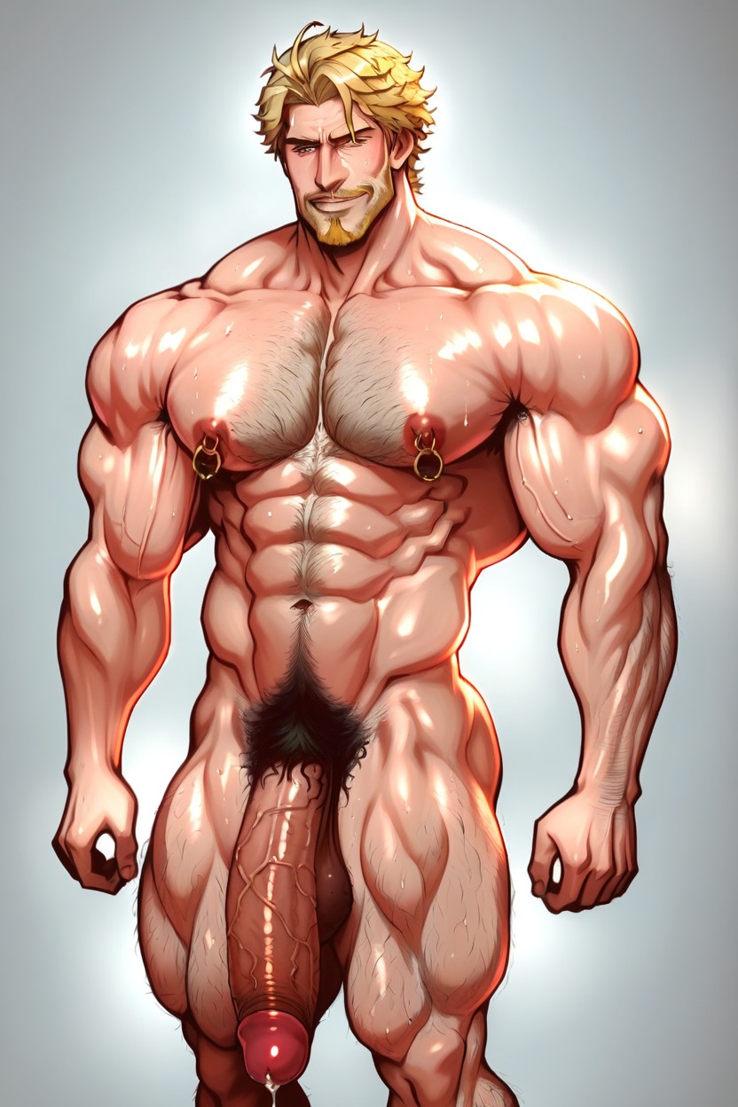 Style, Cinematic Shot, He Has Visible Body Hair On His Chest And Is Lean Muscle AI Gay Porn