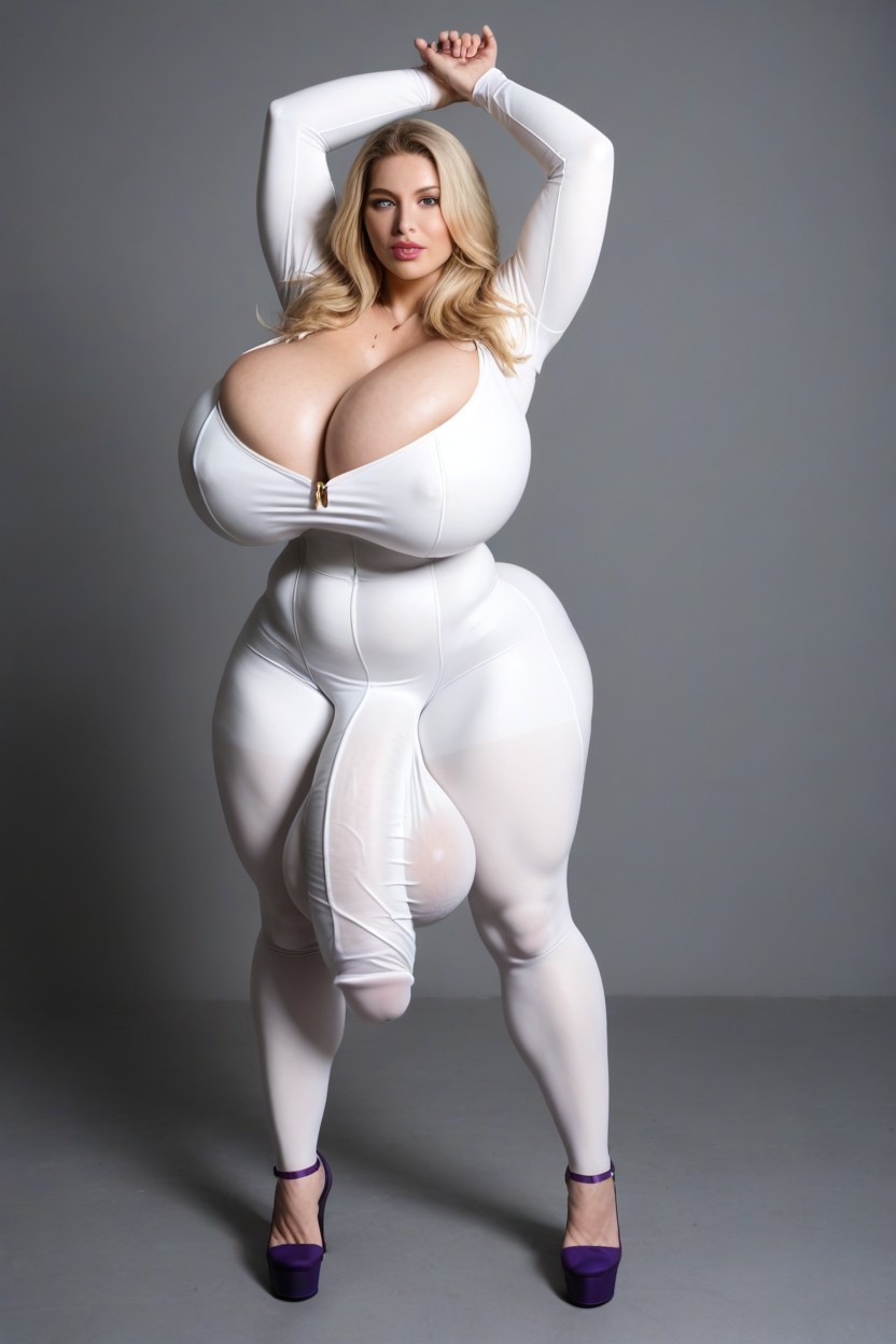 Bulge, Spreading Legs, Hyper Cock Bulge Shemale AI Porn