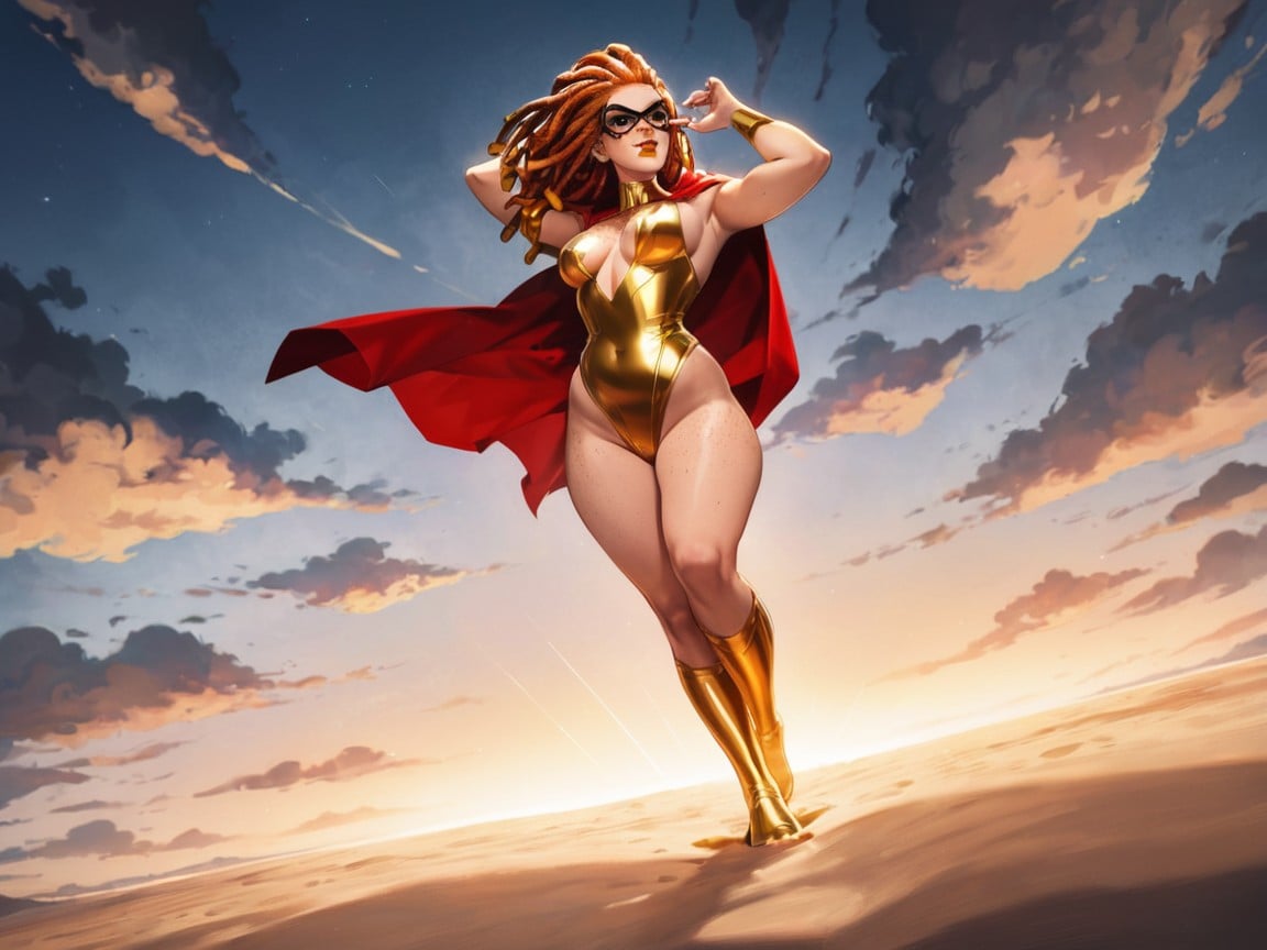 Gold Domino Mask, Poitrine Moyenne, Rounded Torso Porno IA Latina