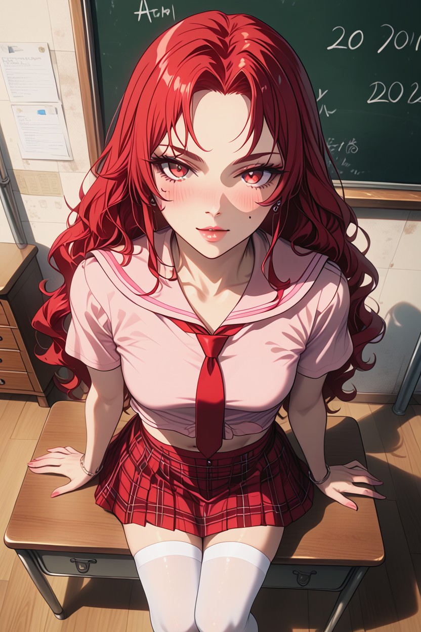 High Heels, Navel Exposed, Blushing Hentai AI Porn