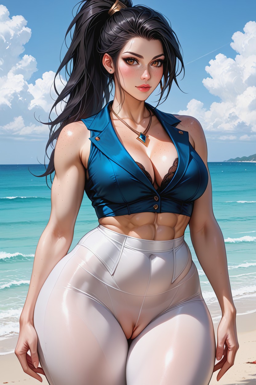 Standing, Medium Breasts, Thick Pussy AI Porn