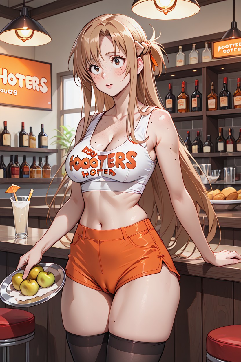 Wide Eyes, Asuna From Sword Art Online, Form Fitting Clothes AI Porn