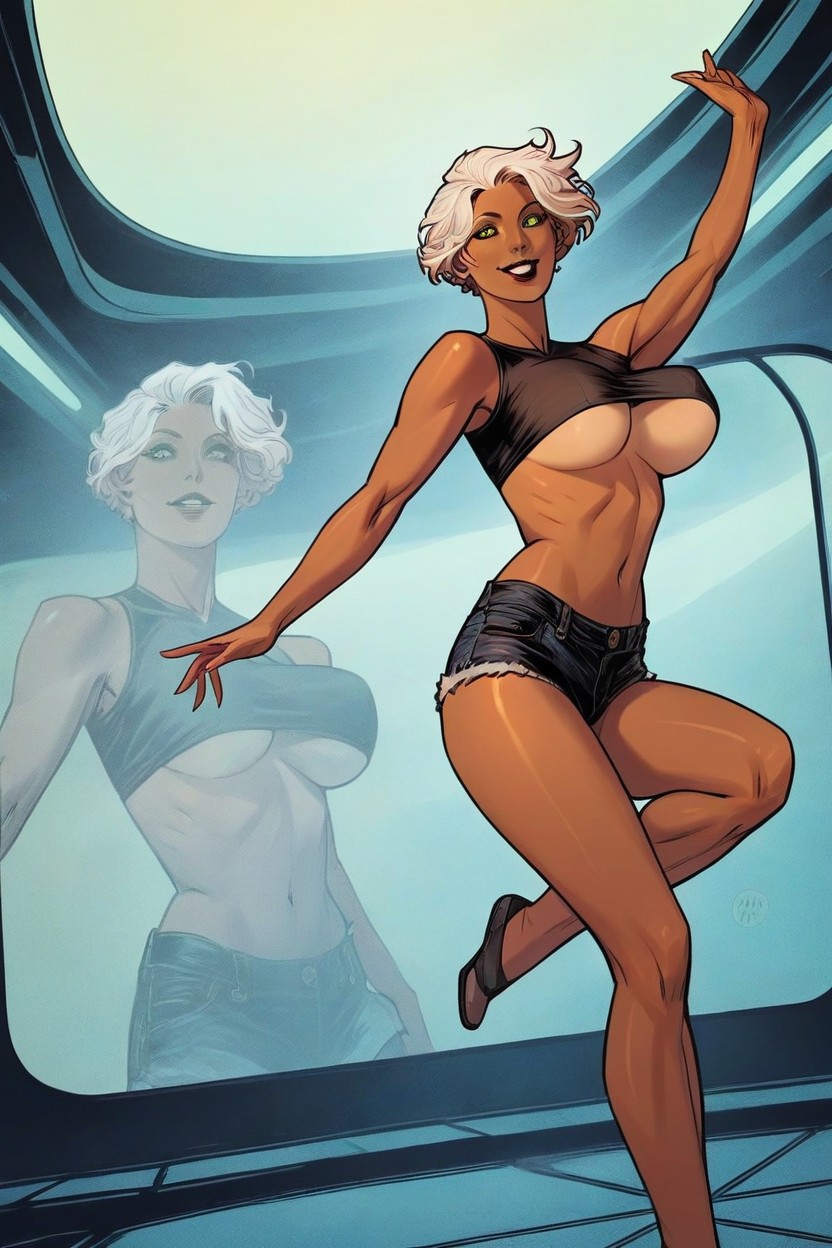 White Hair, Hyperrealistic, Perfect Body Hentai AI Porn