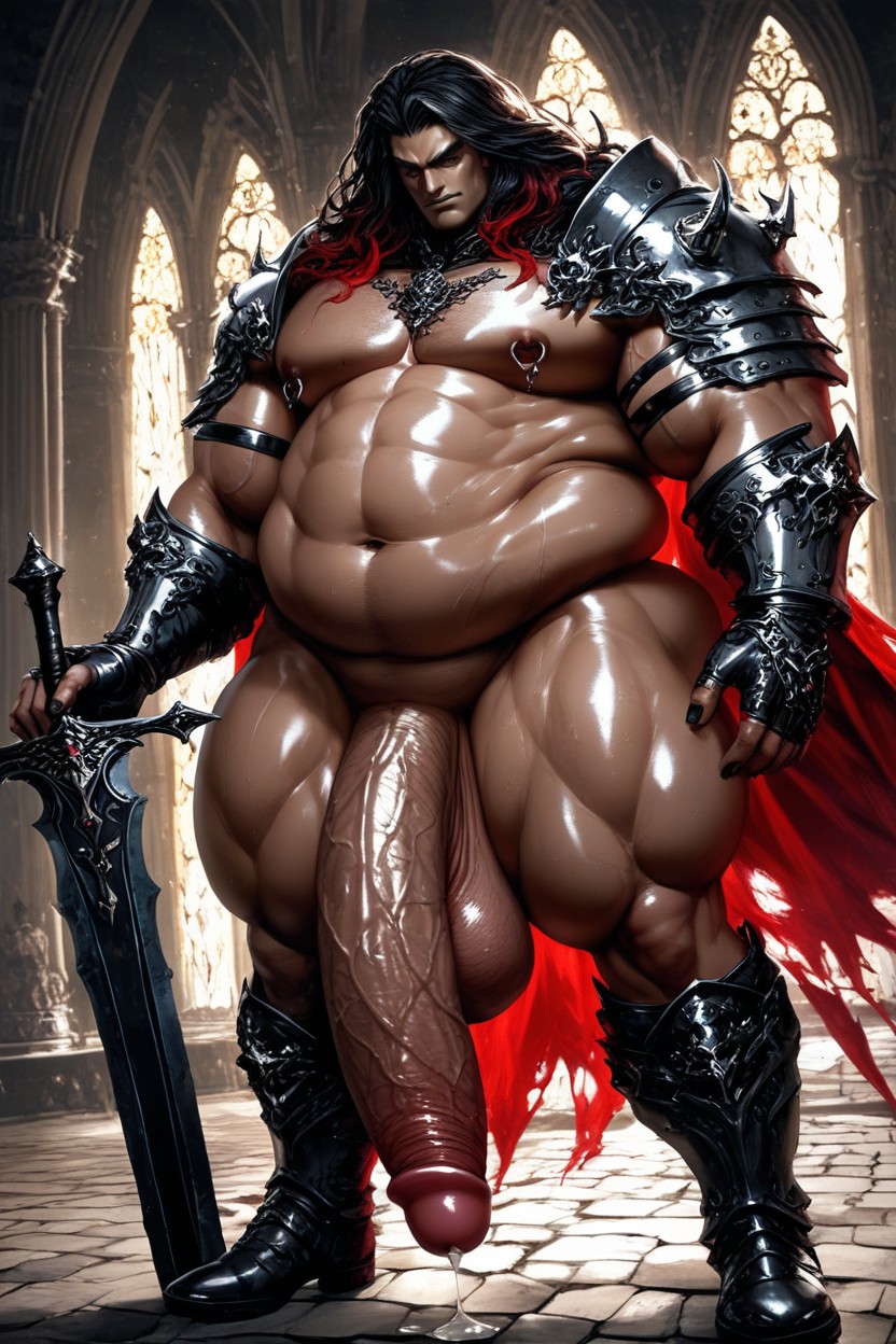 Dripping Precum, Fantasy Armor, Shiny Skin AI Gay Porn